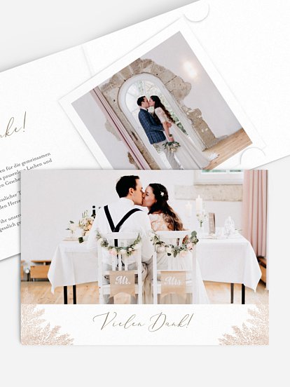 Dankeskarte Hochzeit Blush Pampas
