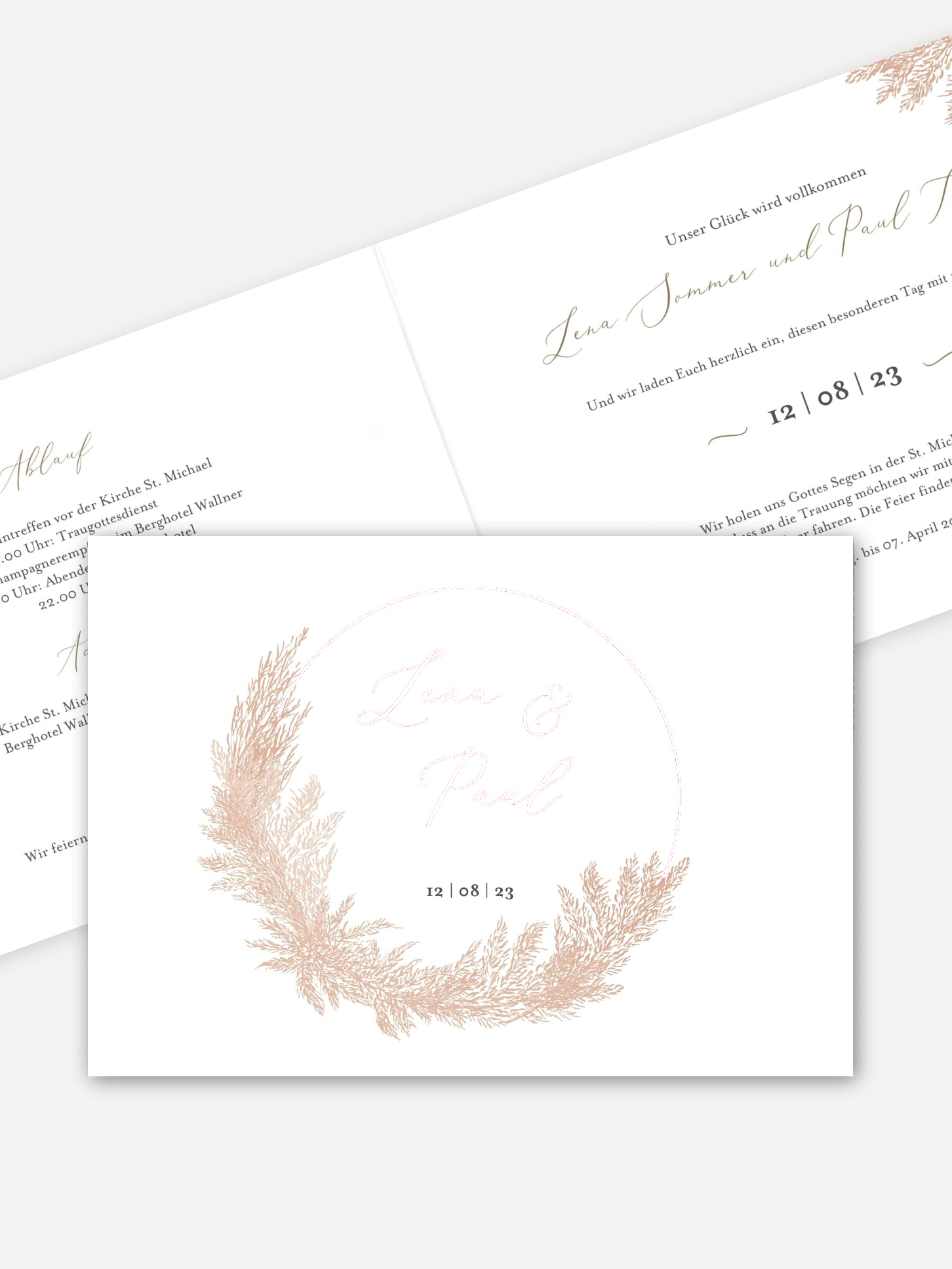 Hochzeitseinladung Blush Pampas