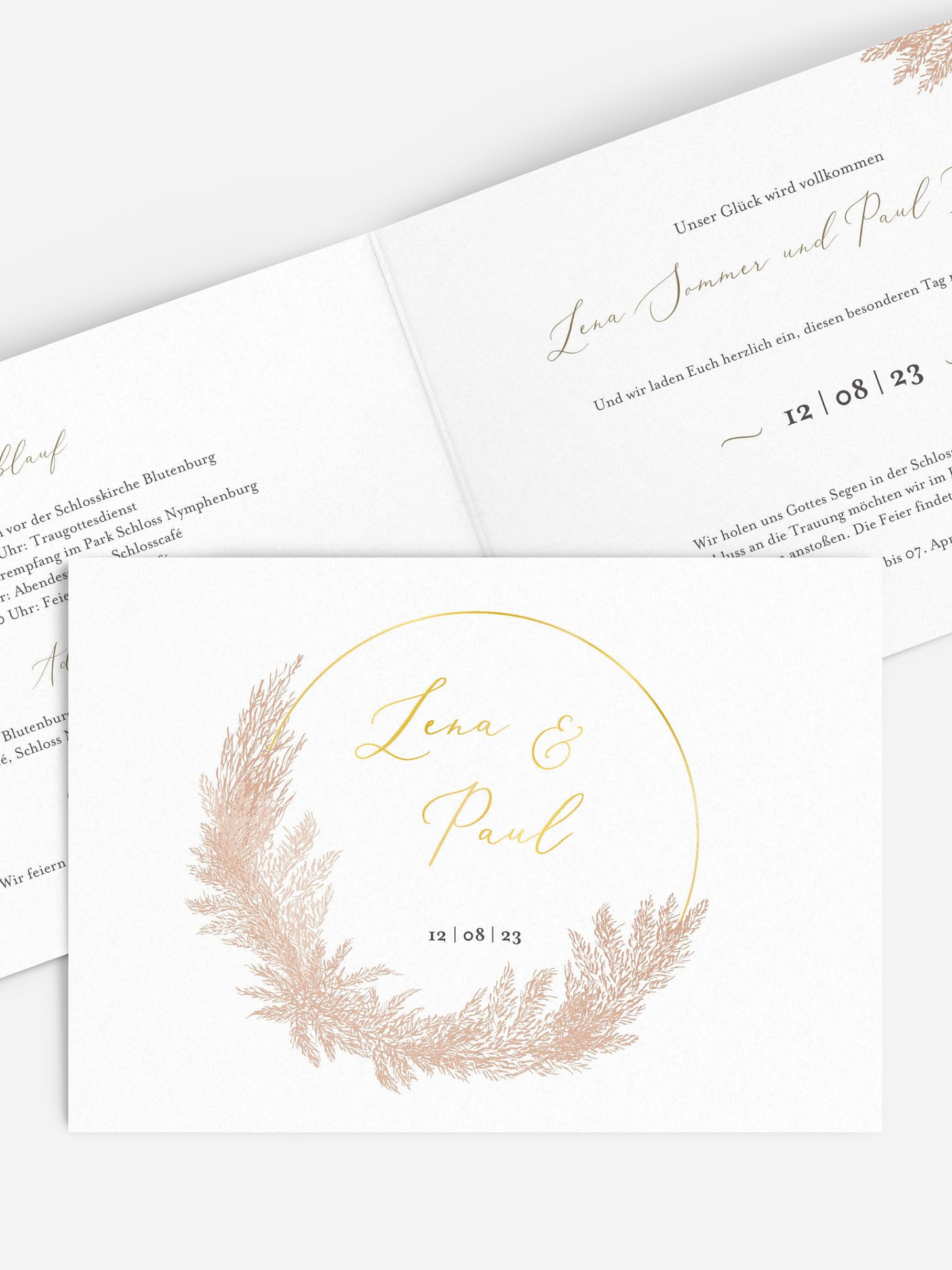 Hochzeitseinladung Blush Pampas