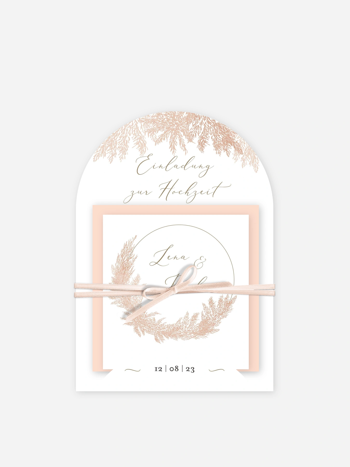 Hochzeitseinladung Blush Pampas