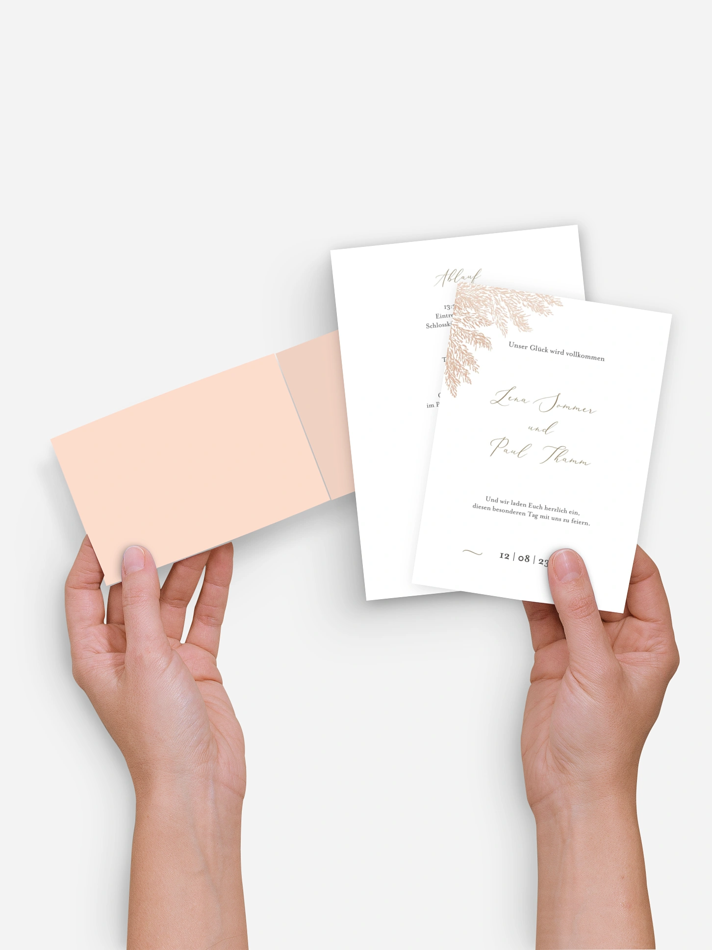 Hochzeitseinladung Blush Pampas