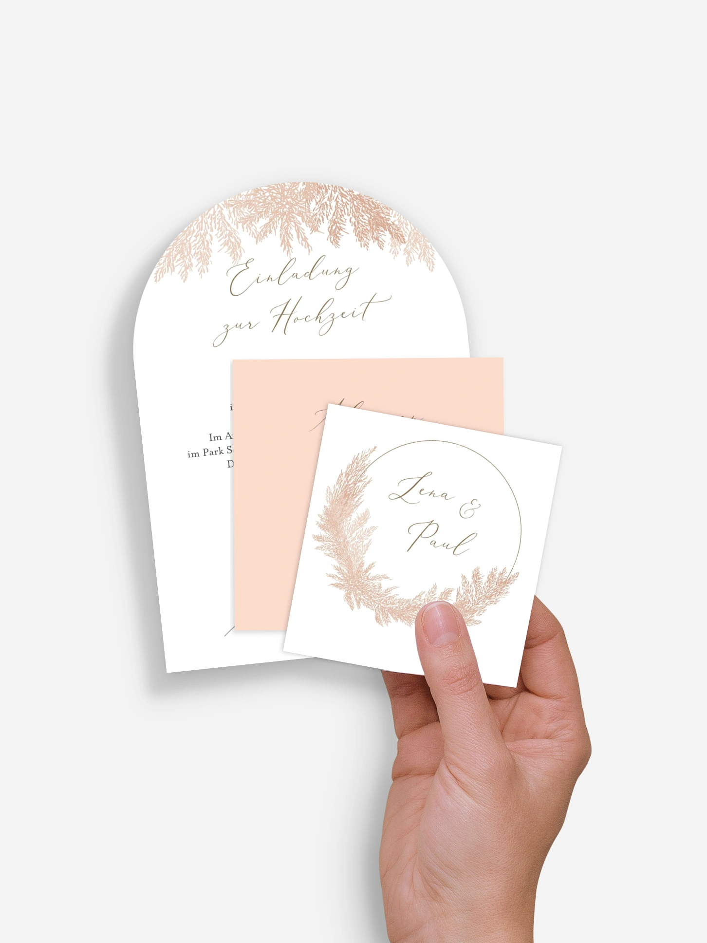 Hochzeitseinladung Blush Pampas