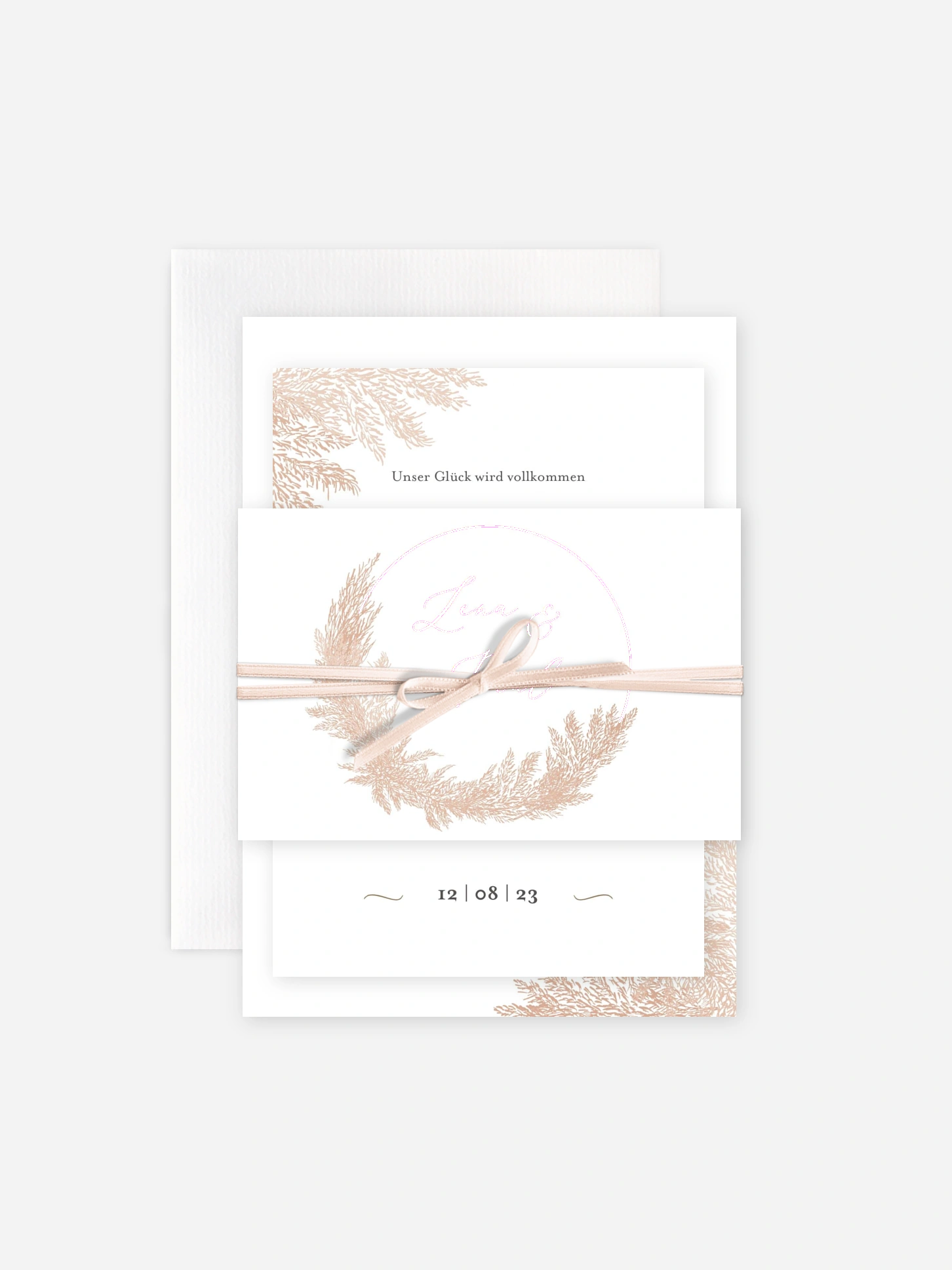 Hochzeitseinladung Blush Pampas