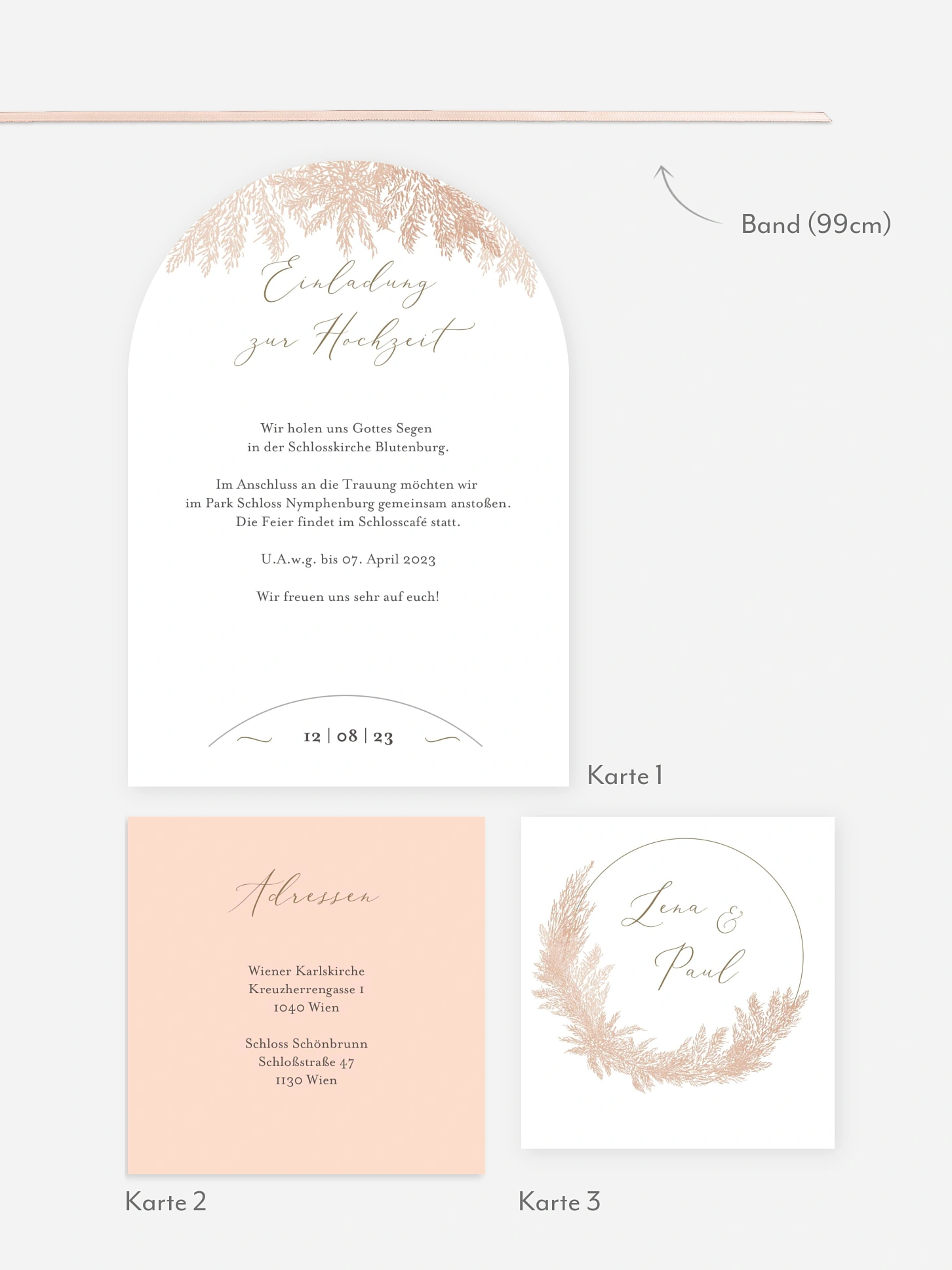 Hochzeitseinladung Blush Pampas