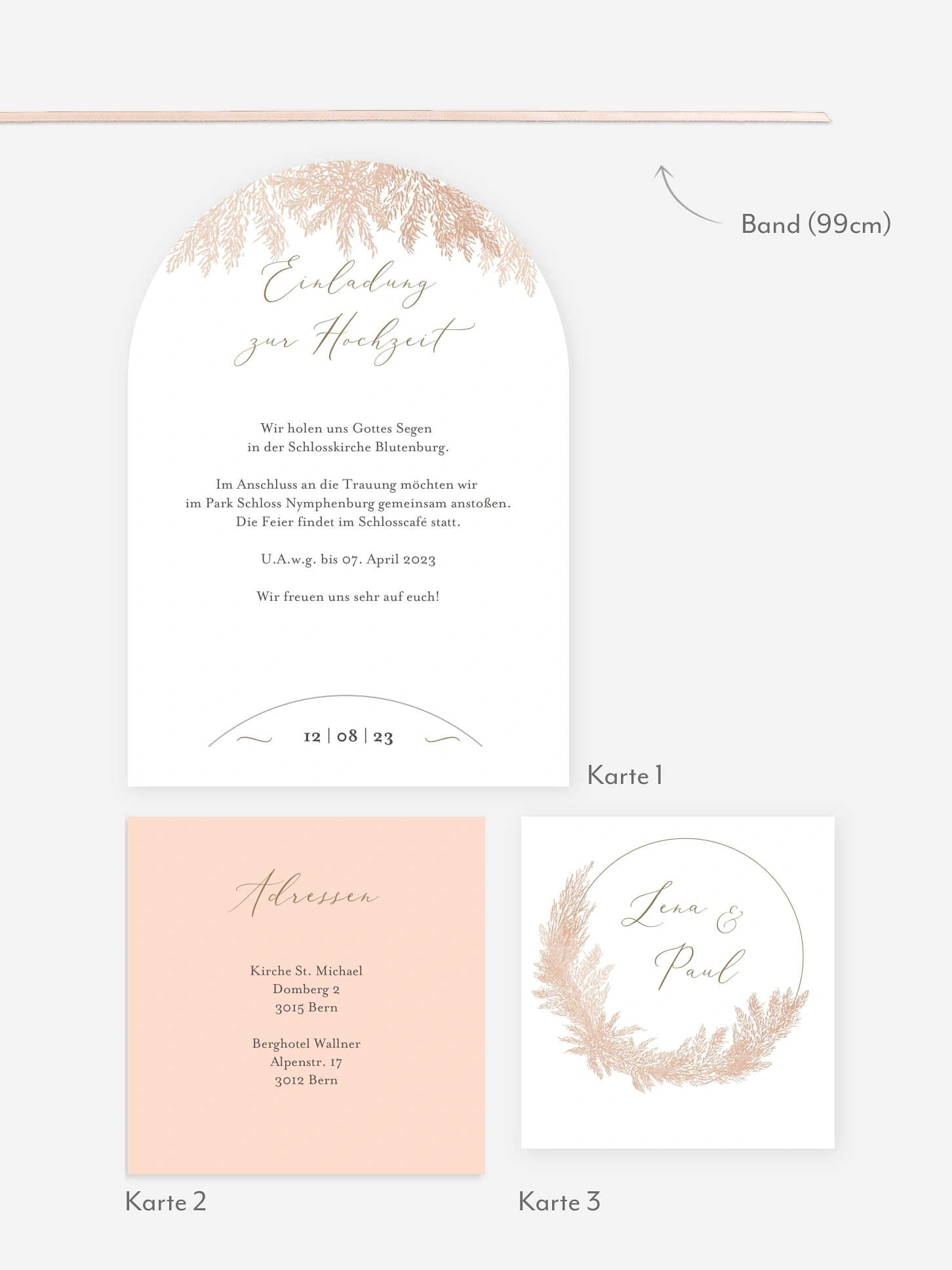 Hochzeitseinladung Blush Pampas