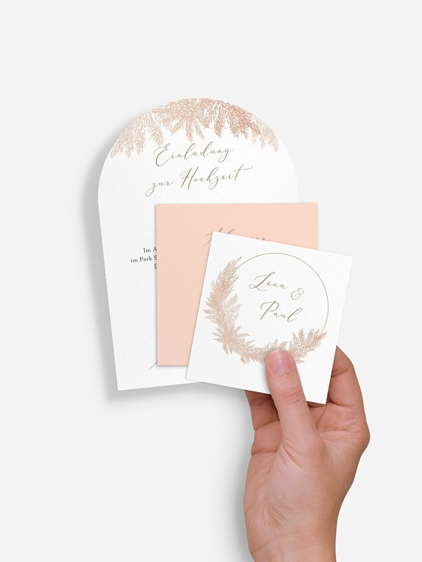 Hochzeitseinladung Blush Pampas