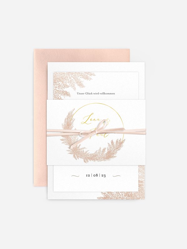 Hochzeitseinladung Blush Pampas