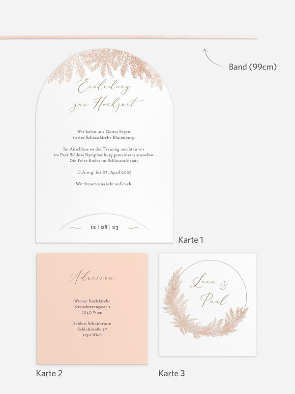 Hochzeitseinladung Blush Pampas