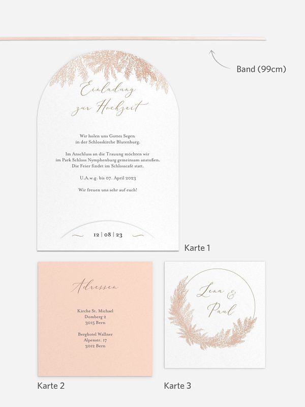 Hochzeitseinladung Blush Pampas