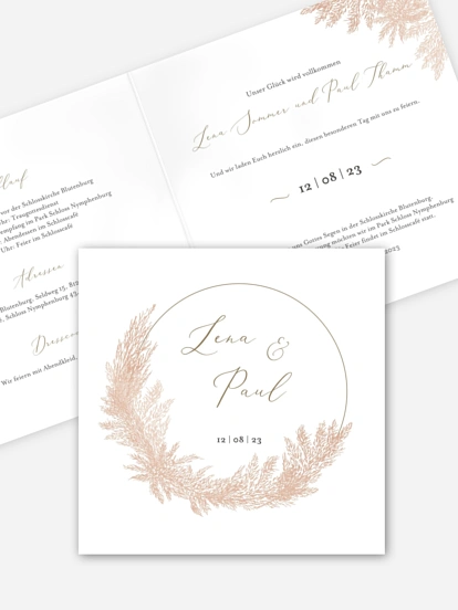 Hochzeitseinladung Blush Pampas