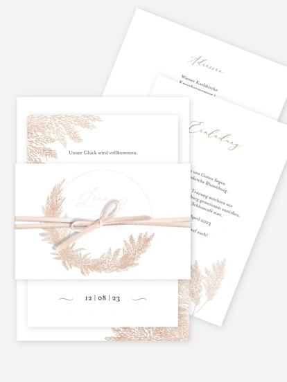 Hochzeitseinladung Blush Pampas
