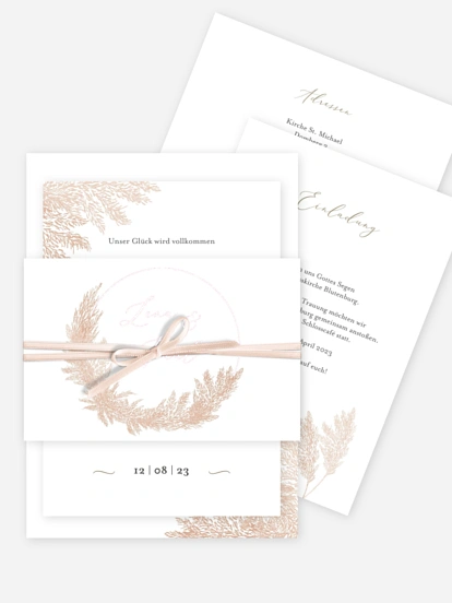 Hochzeitseinladung Blush Pampas