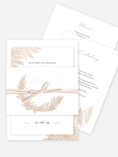 Hochzeitseinladung Blush Pampas