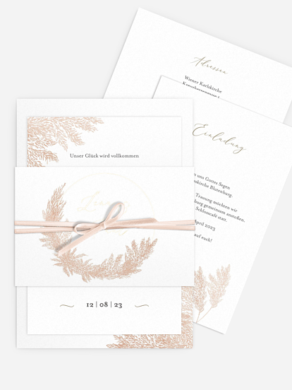 Hochzeitseinladung Blush Pampas
