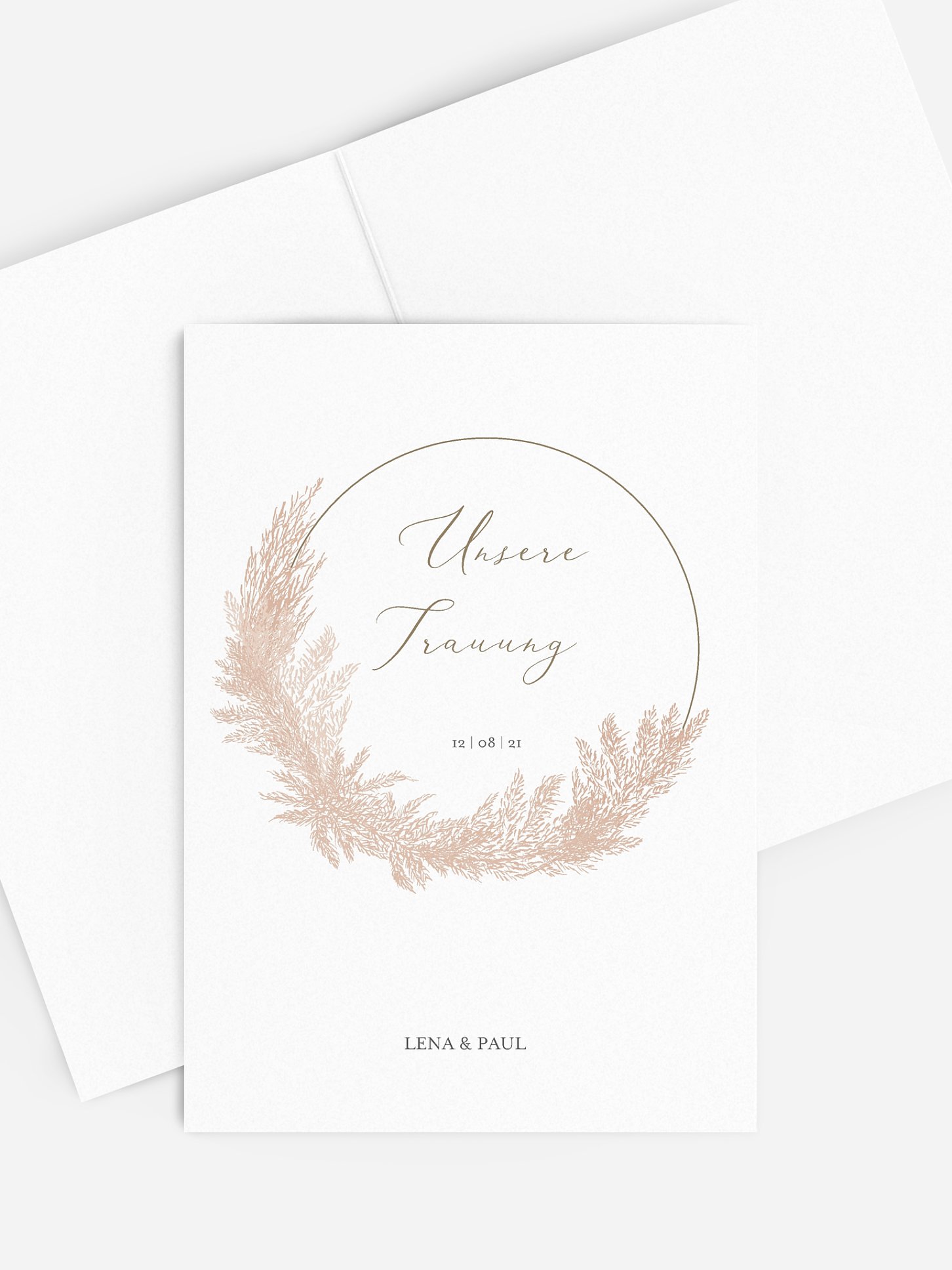 Kirchenheft Hochzeit Blush Pampas