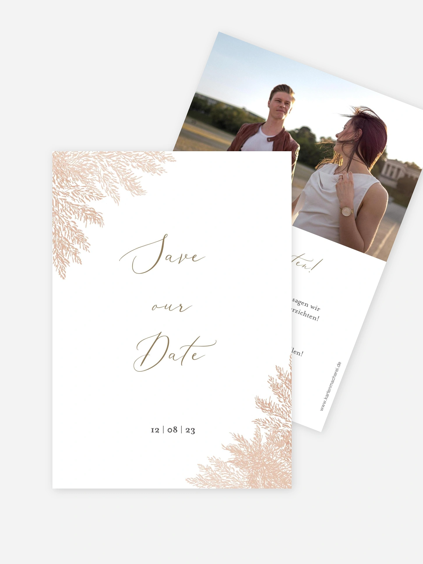 Save-the-Date Karte Blush Pampas