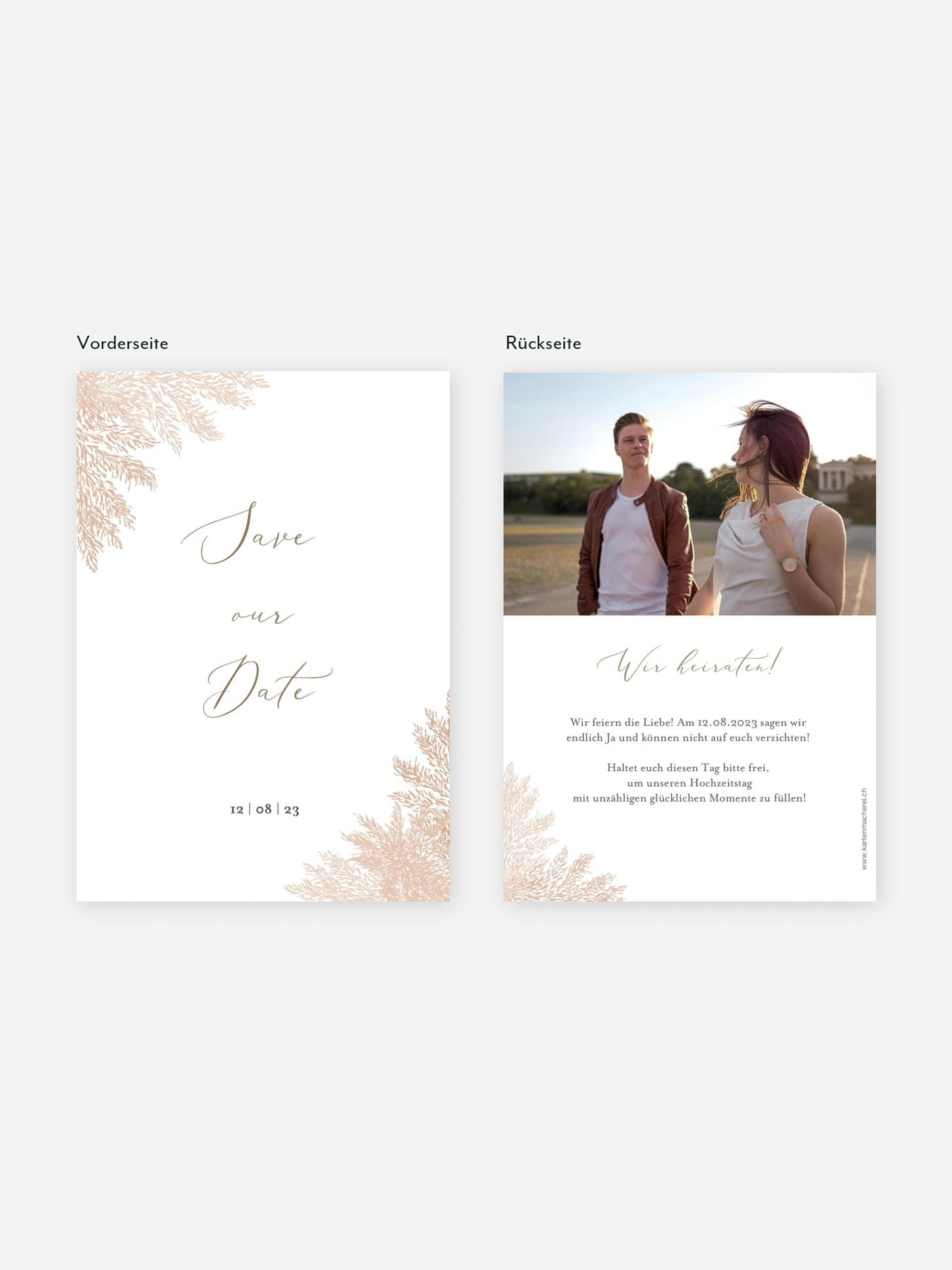 Save-the-Date Karte Blush Pampas