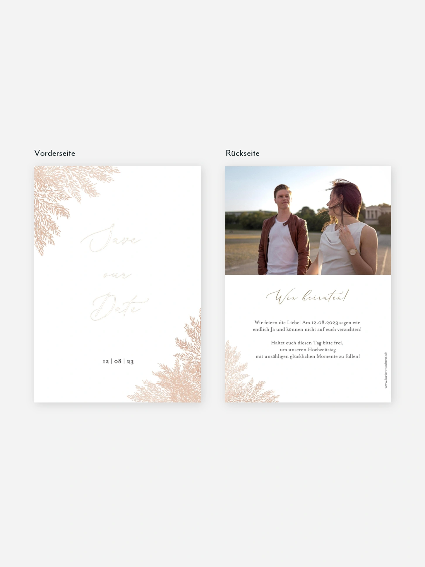 Save-the-Date Karte Blush Pampas