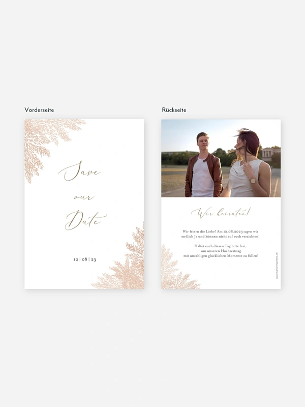 Save-the-Date Karte Blush Pampas