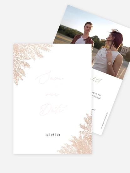 Save-the-Date Karte Blush Pampas