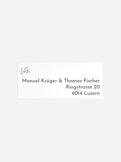 Absenderaufkleber Hochzeit Analogbild