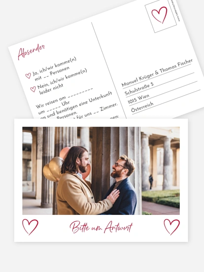 Antwortkarte Hochzeit Analogbild