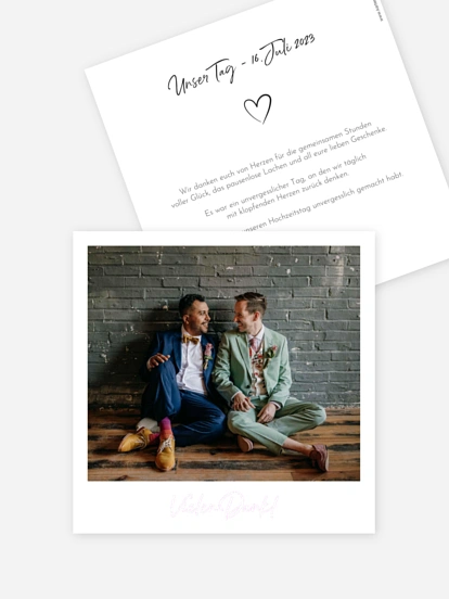 Dankeskarte Hochzeit Analogbild