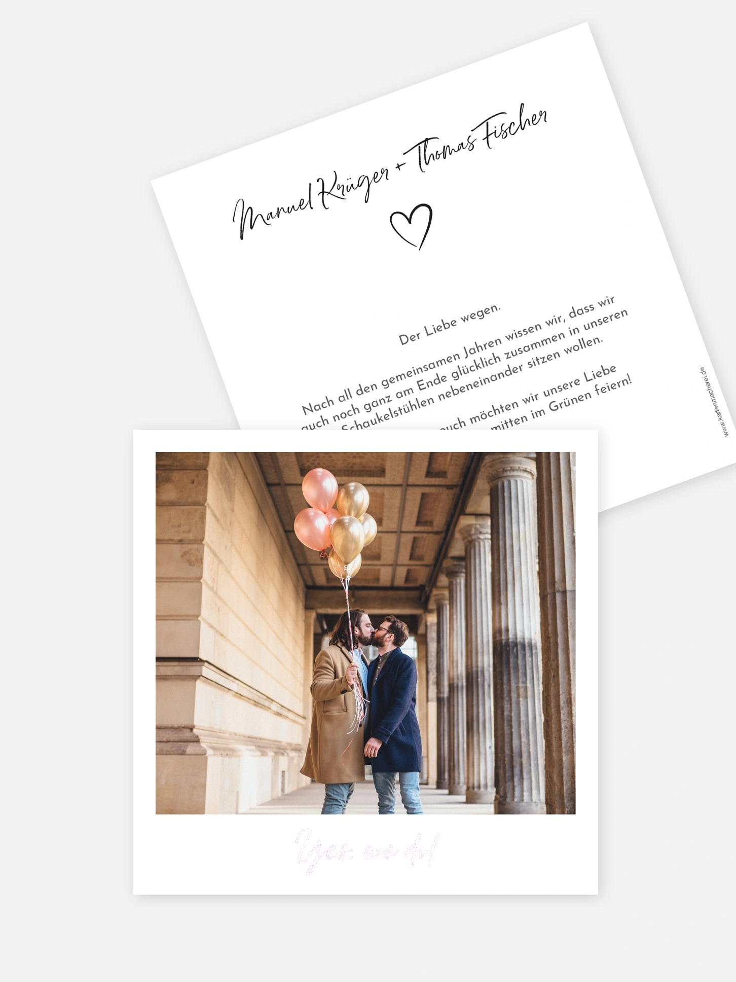 Hochzeitseinladung Analogbild
