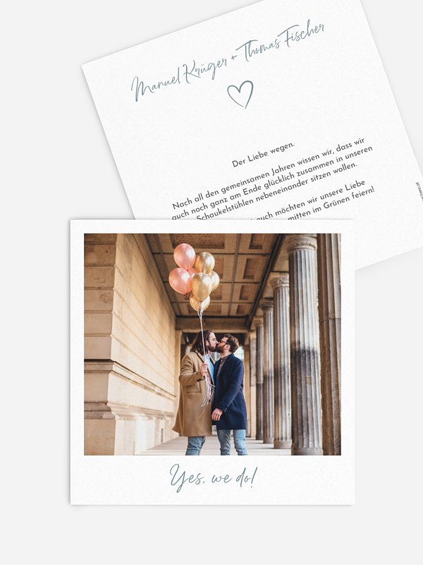 Hochzeitseinladung Polaroid