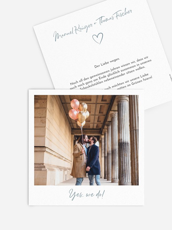 Hochzeitseinladung Polaroid
