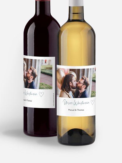 Flaschenetikett Hochzeit Analogbild