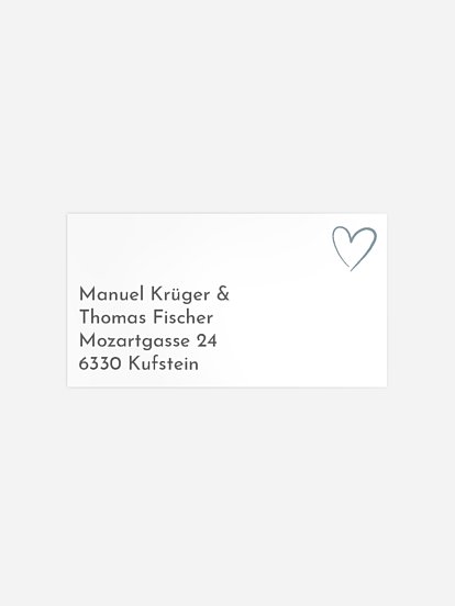 Empfängeraufkleber Hochzeit Analogbild