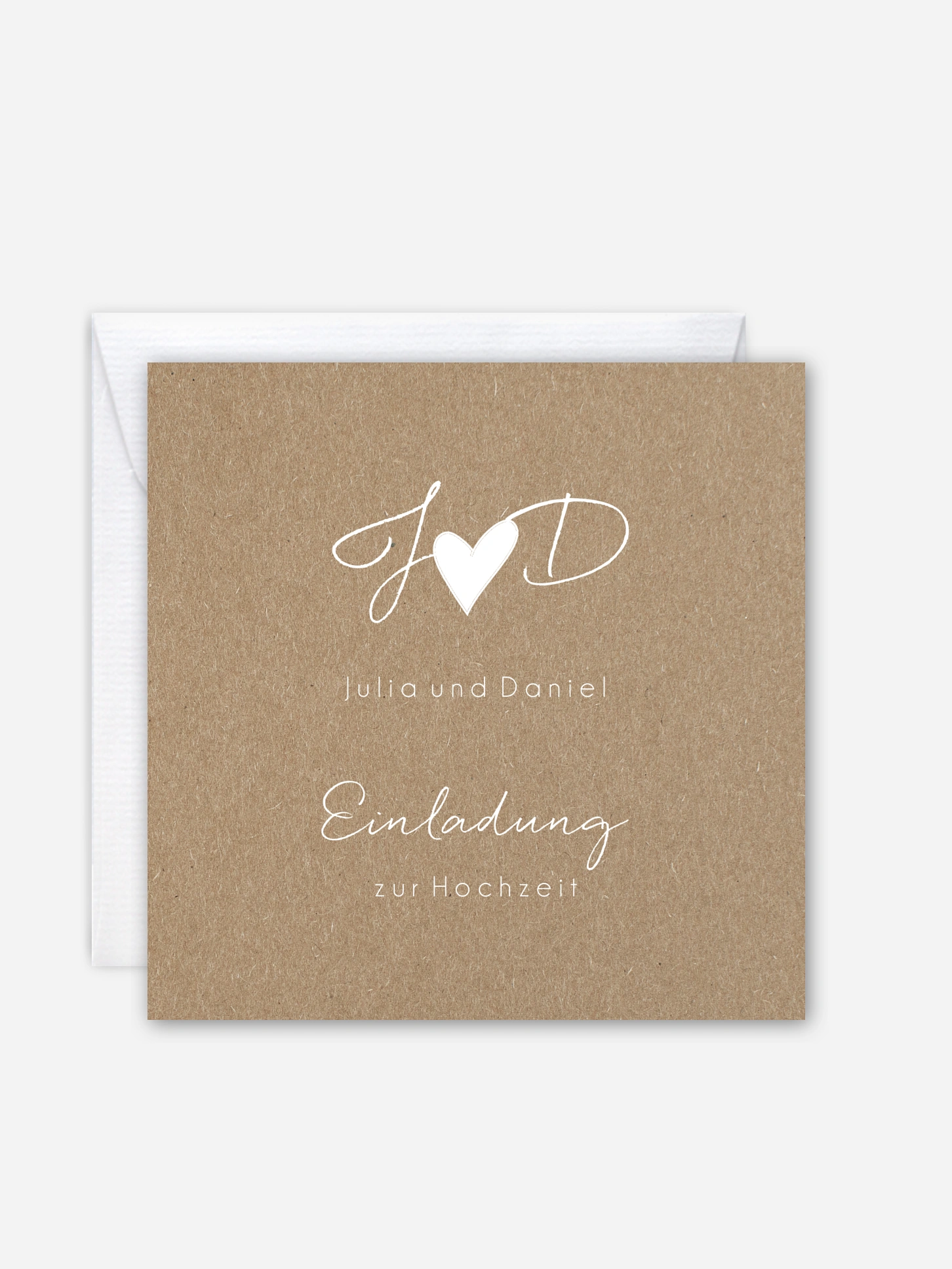 Hochzeitseinladung Liebesglück Kraftpapier