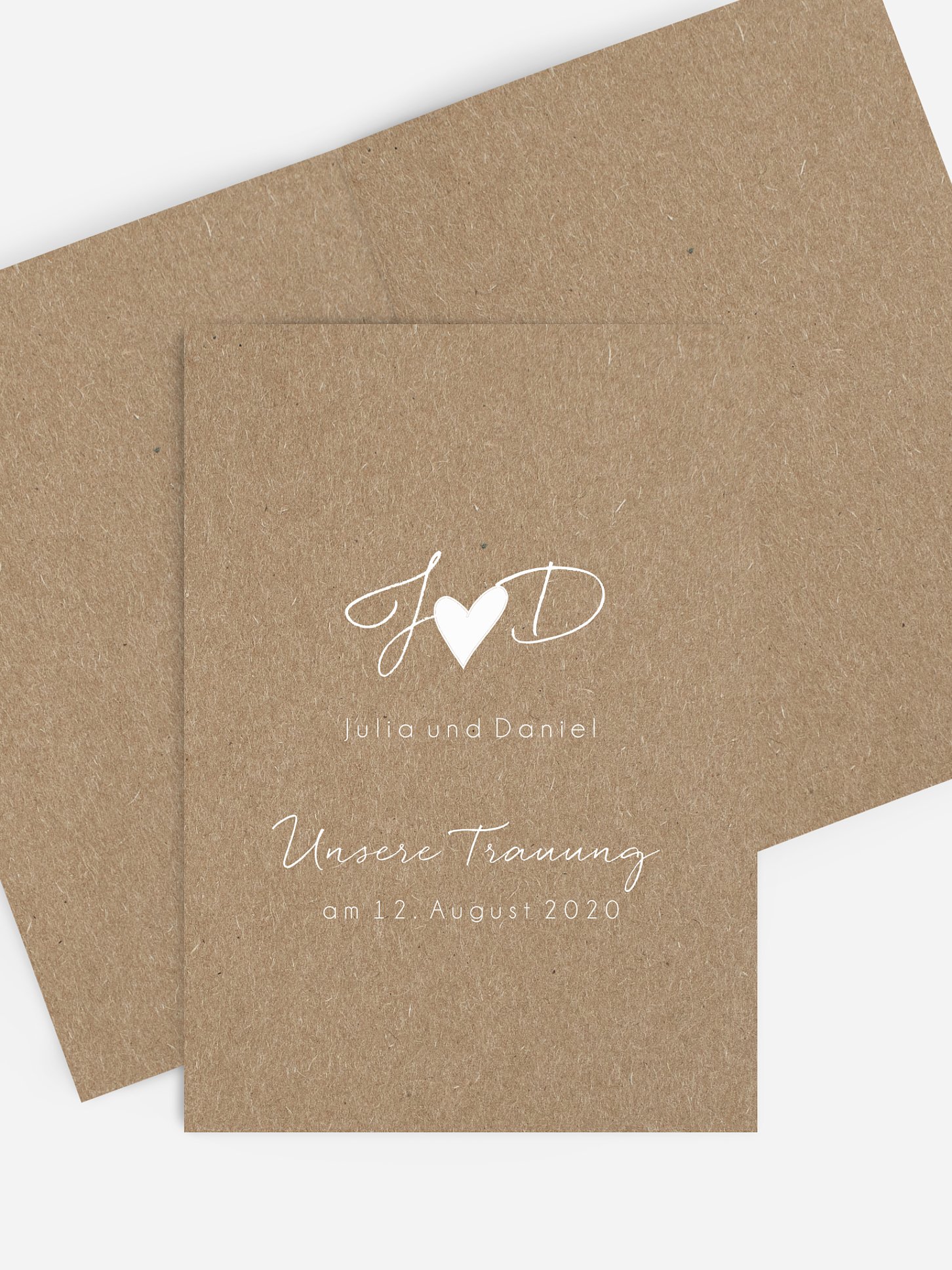 Kirchenheft Hochzeit Liebesglück Kraftpapier