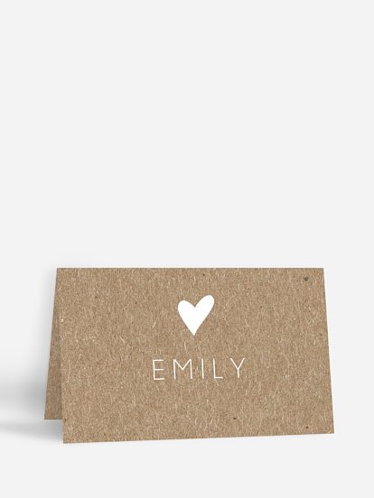 Tischkarte Hochzeit Liebesglück Kraftpapier