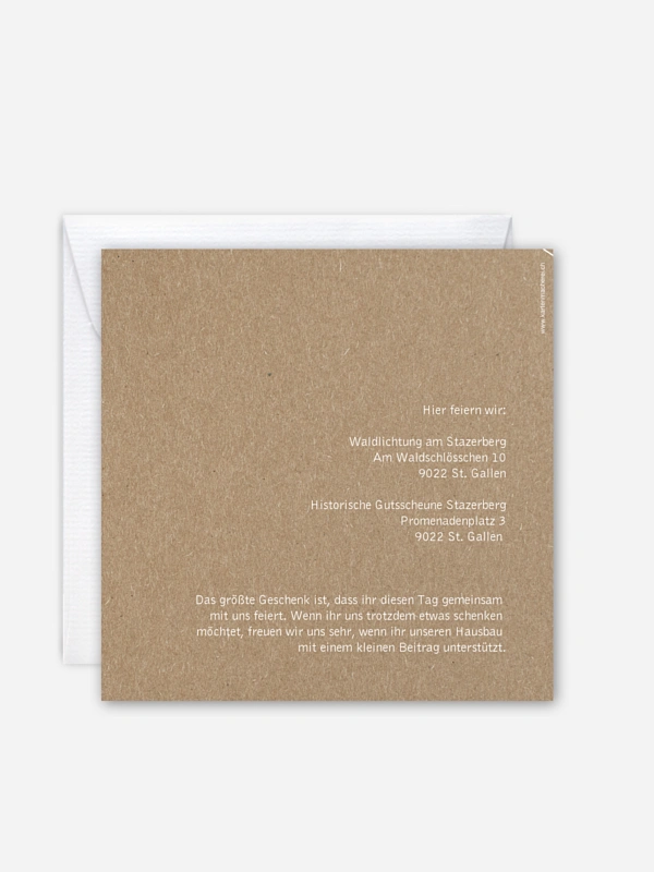 Hochzeitseinladung Lichterzauber Kraftpapier