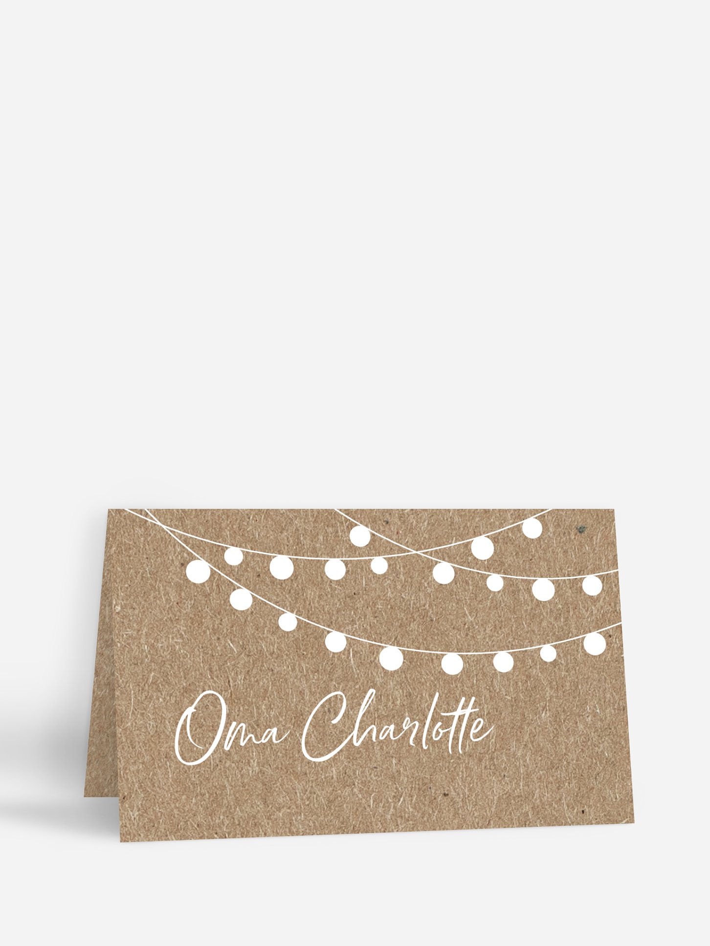 Tischkarte Hochzeit Lichterzauber Kraftpapier