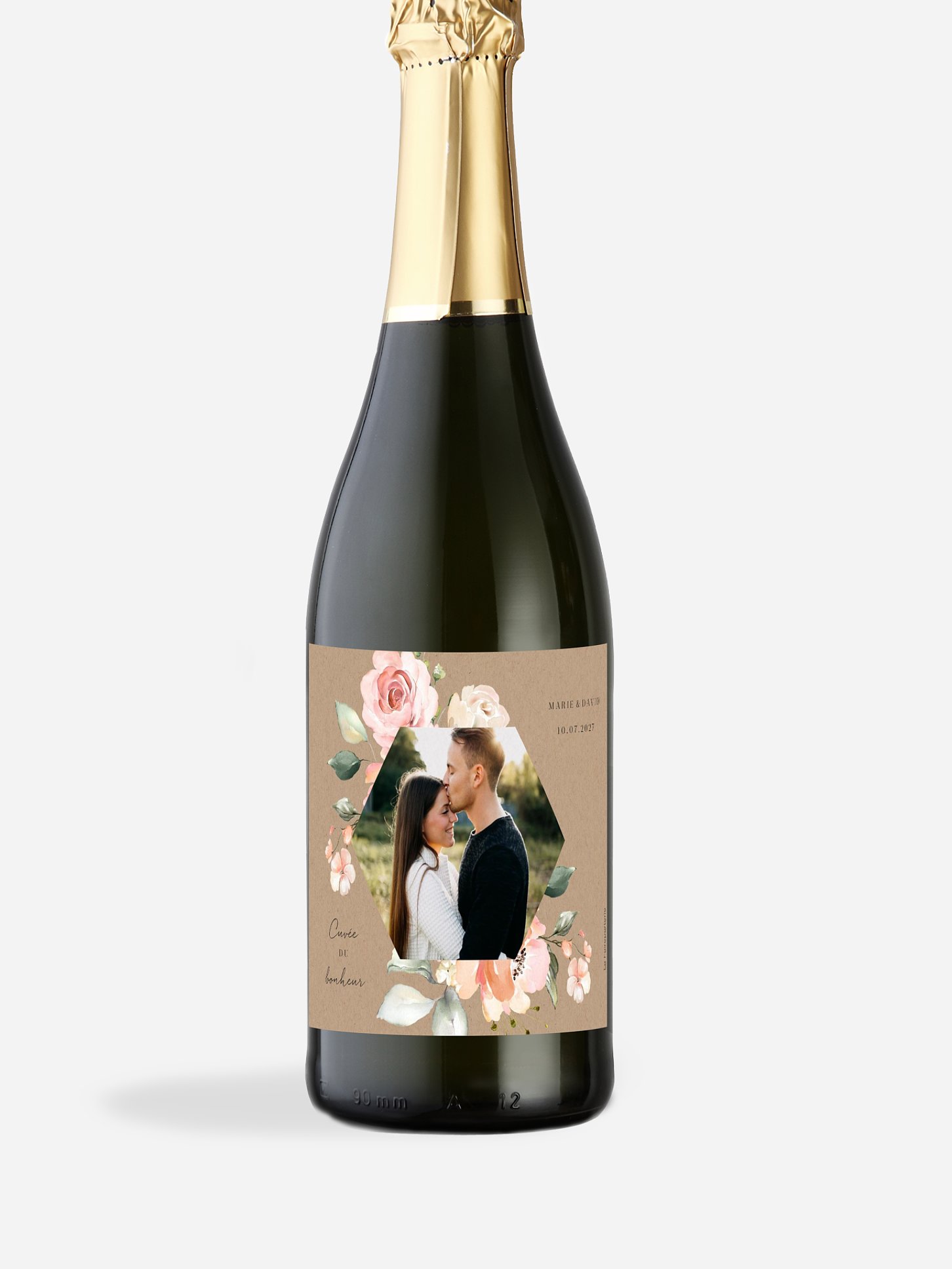 Étiquette bouteille Soft florals