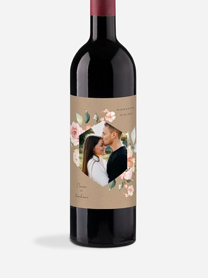 Ter Bouteille De Vin Personnalisée pour Anniversaire Bouteille De Vin  Personnalisable Etiquette Bouteille Personnalisable Mariage (9_x_12.5_cm)