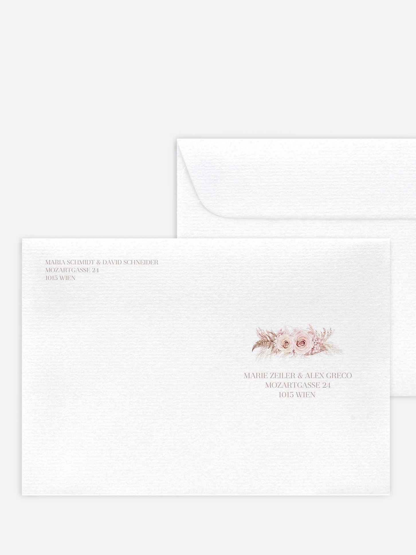 Bedruckter Briefumschlag Hochzeit Blush Bloom