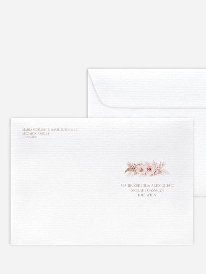 Bedruckter Briefumschlag Hochzeit Blush Bloom
