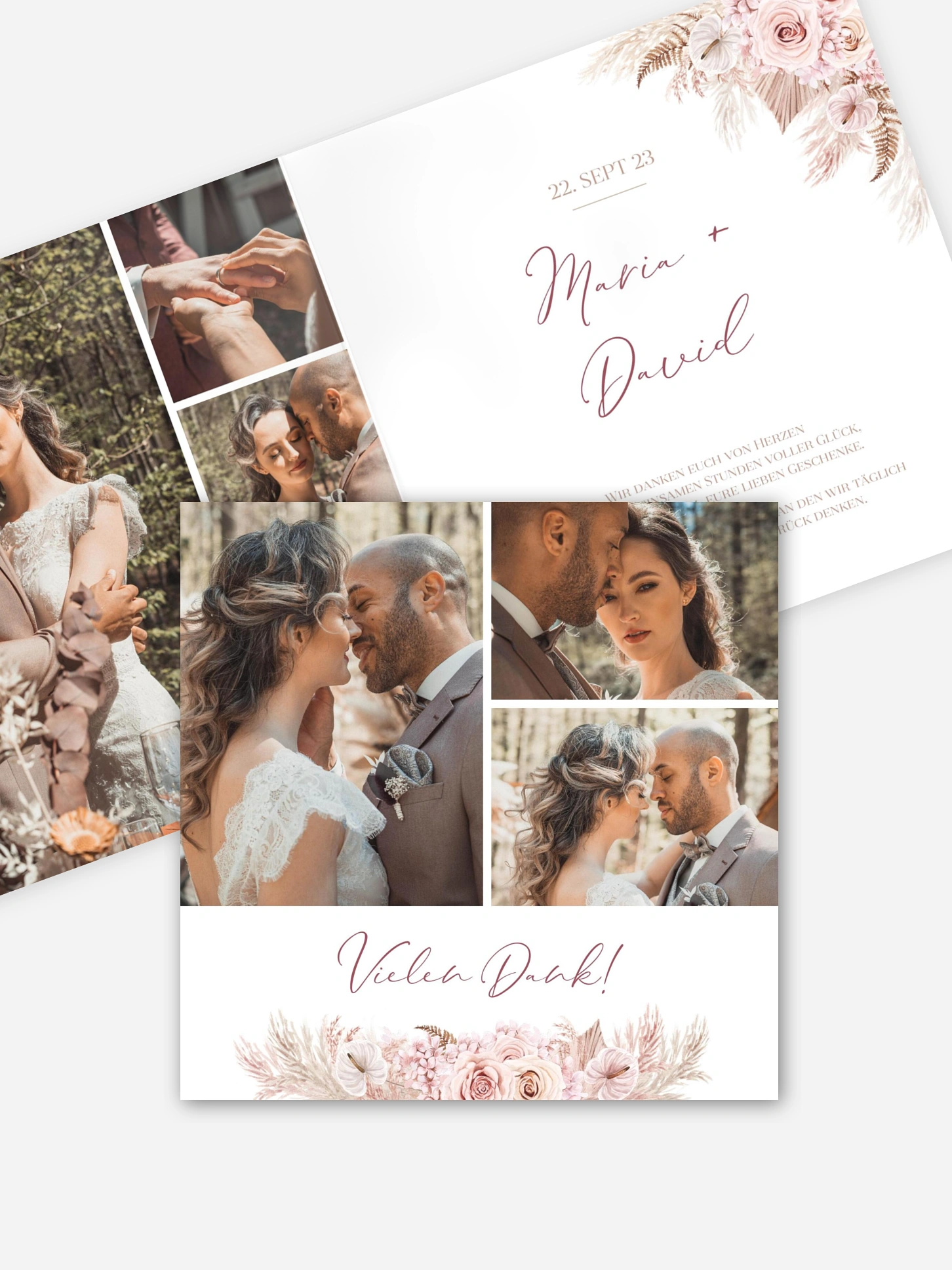 Dankeskarte Hochzeit Blush Bloom