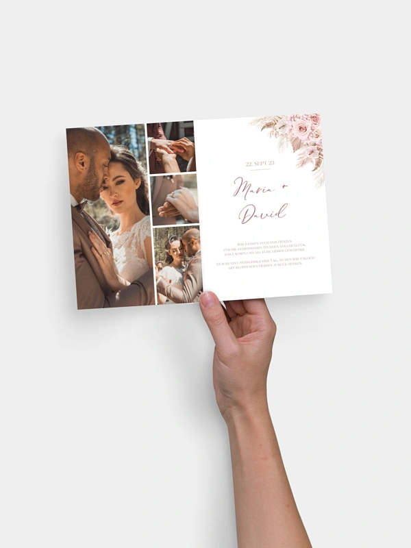 Dankeskarte Hochzeit Blush Bloom