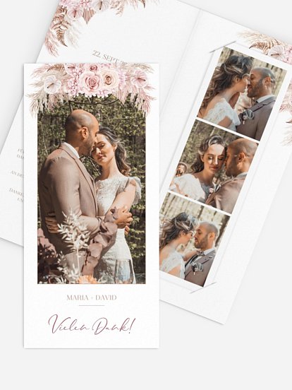 Dankeskarte Hochzeit Blush Bloom