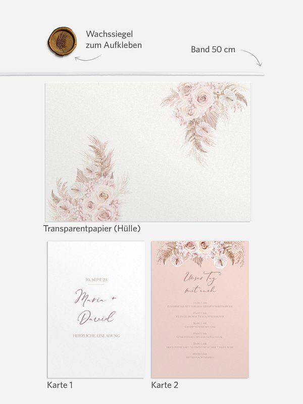 Hochzeitseinladung Blush Bloom