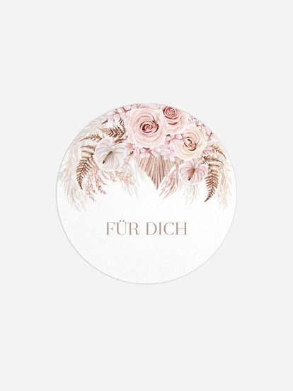 Geschenkaufkleber Hochzeit Blush Bloom