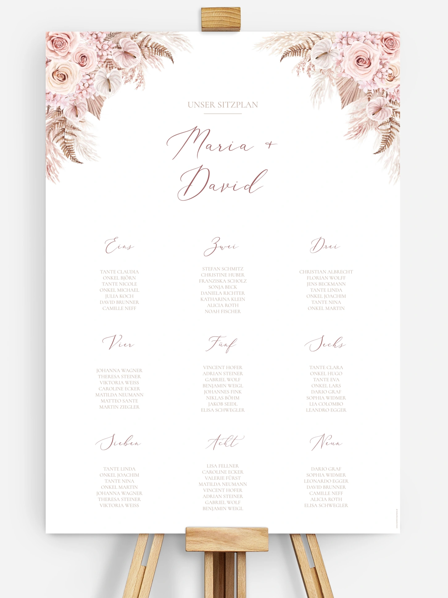 Sitzplan Plakat Blush Bloom