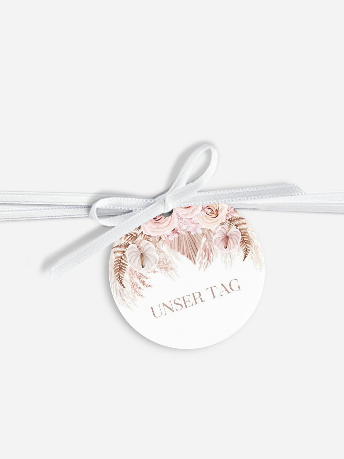Anhänger mit Band zur Hochzeit Blush Bloom