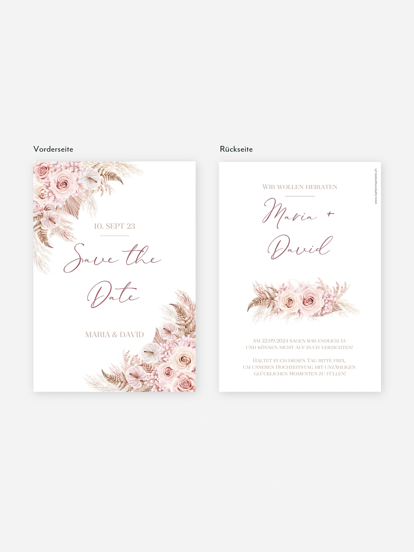 Save-the-Date Karte Blush Bloom