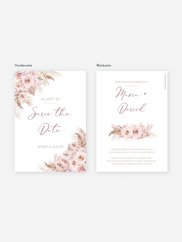 Save-the-Date Karte Blush Bloom